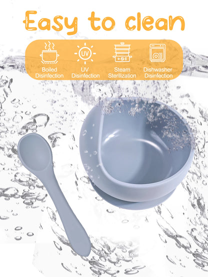 2PC Silicone Feeding Bowl for Kids