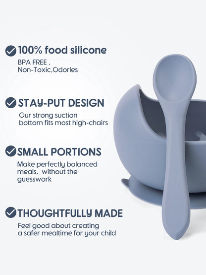 2PC Silicone Feeding Bowl for Kids