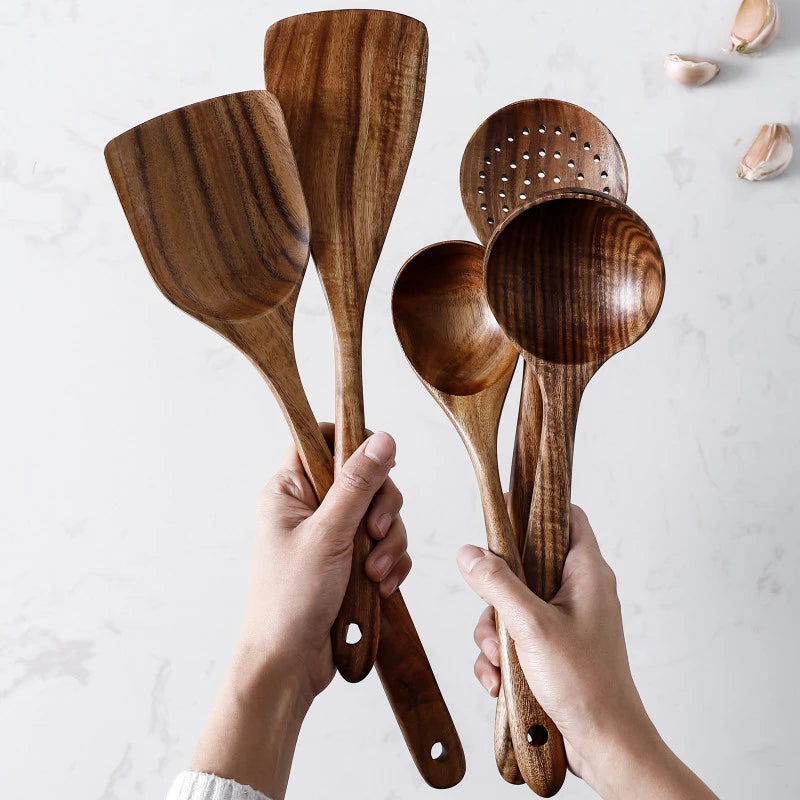 Kitchen Natural Wooden Cooking Spoons