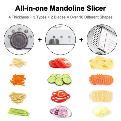 Stainless Steel 18 Types Adjustable Mandoline Slicer