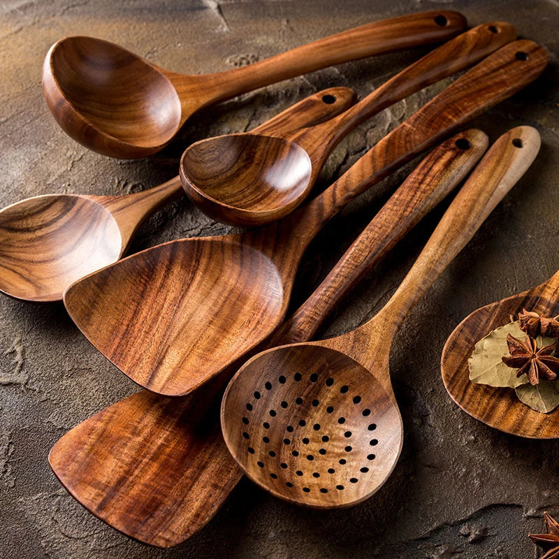 Kitchen Natural Wooden Cooking Spoons