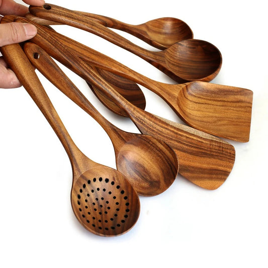 Kitchen Natural Wooden Cooking Spoons