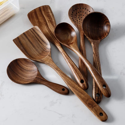 Kitchen Natural Wooden Cooking Spoons