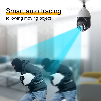 5/6MP Tuya Wifi LED Motion Bulb Camera