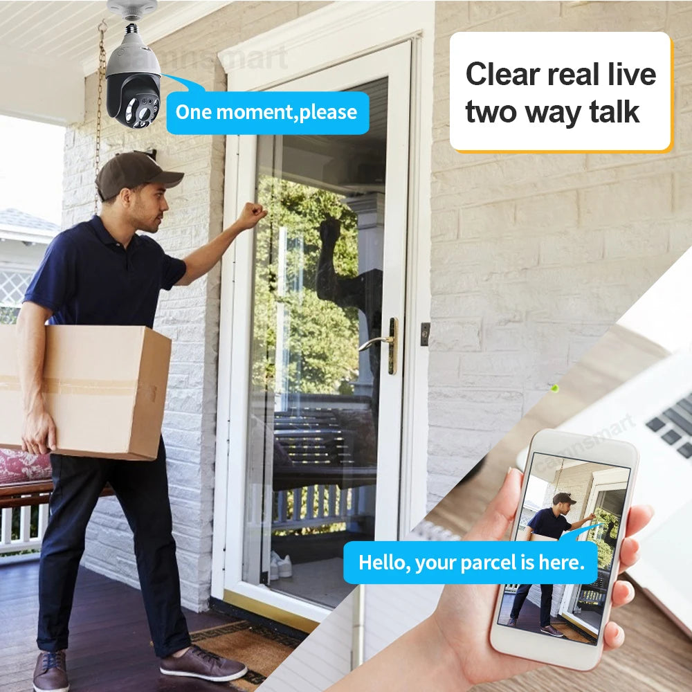 5/6MP Tuya Wifi LED Motion Bulb Camera