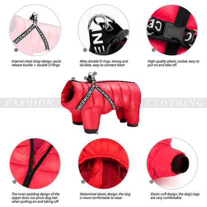 Winter Super Warm Waterproof Dog Clothes