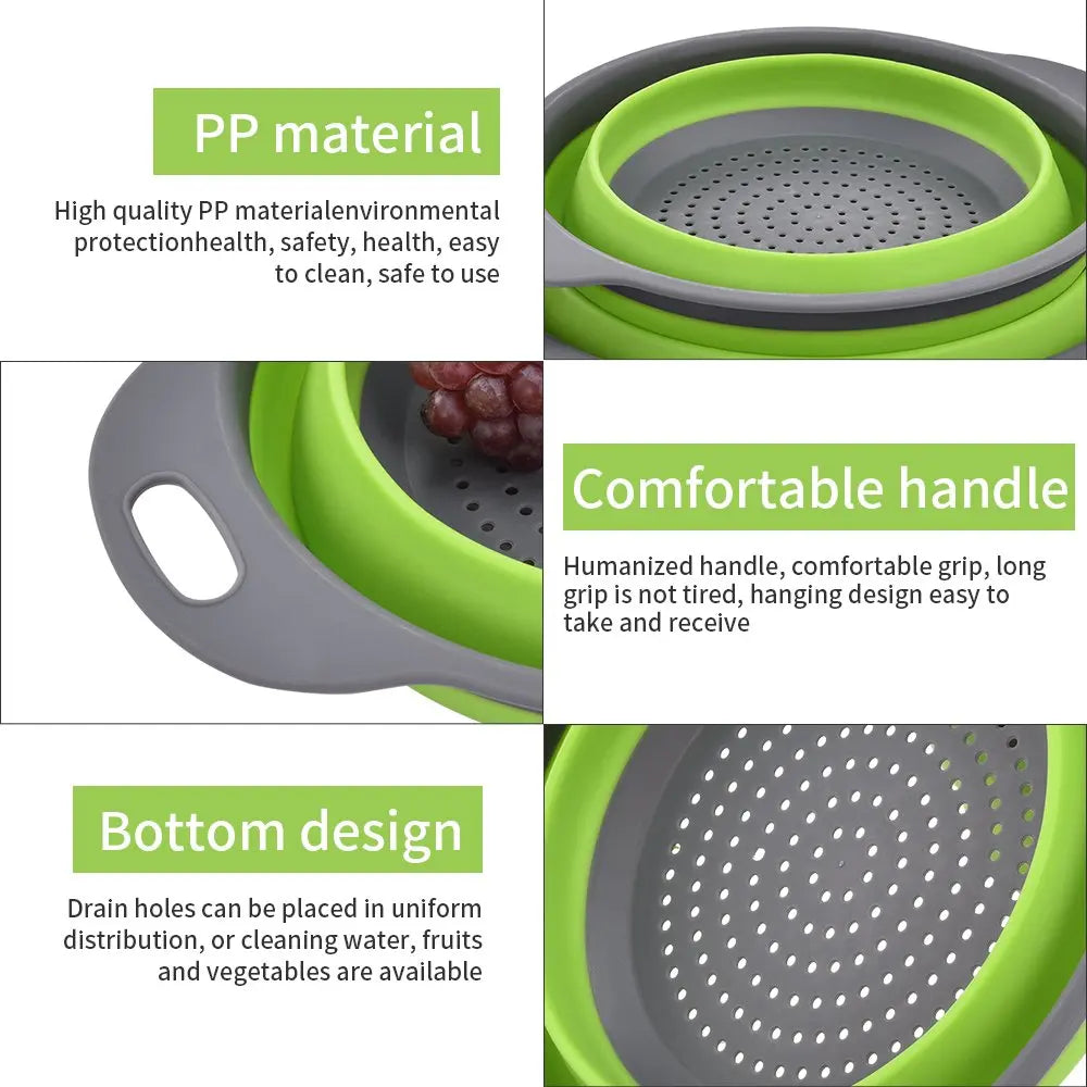 BPA Free Round Folding Vegetables Strainer