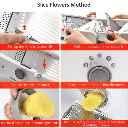 Stainless Steel 18 Types Adjustable Mandoline Slicer