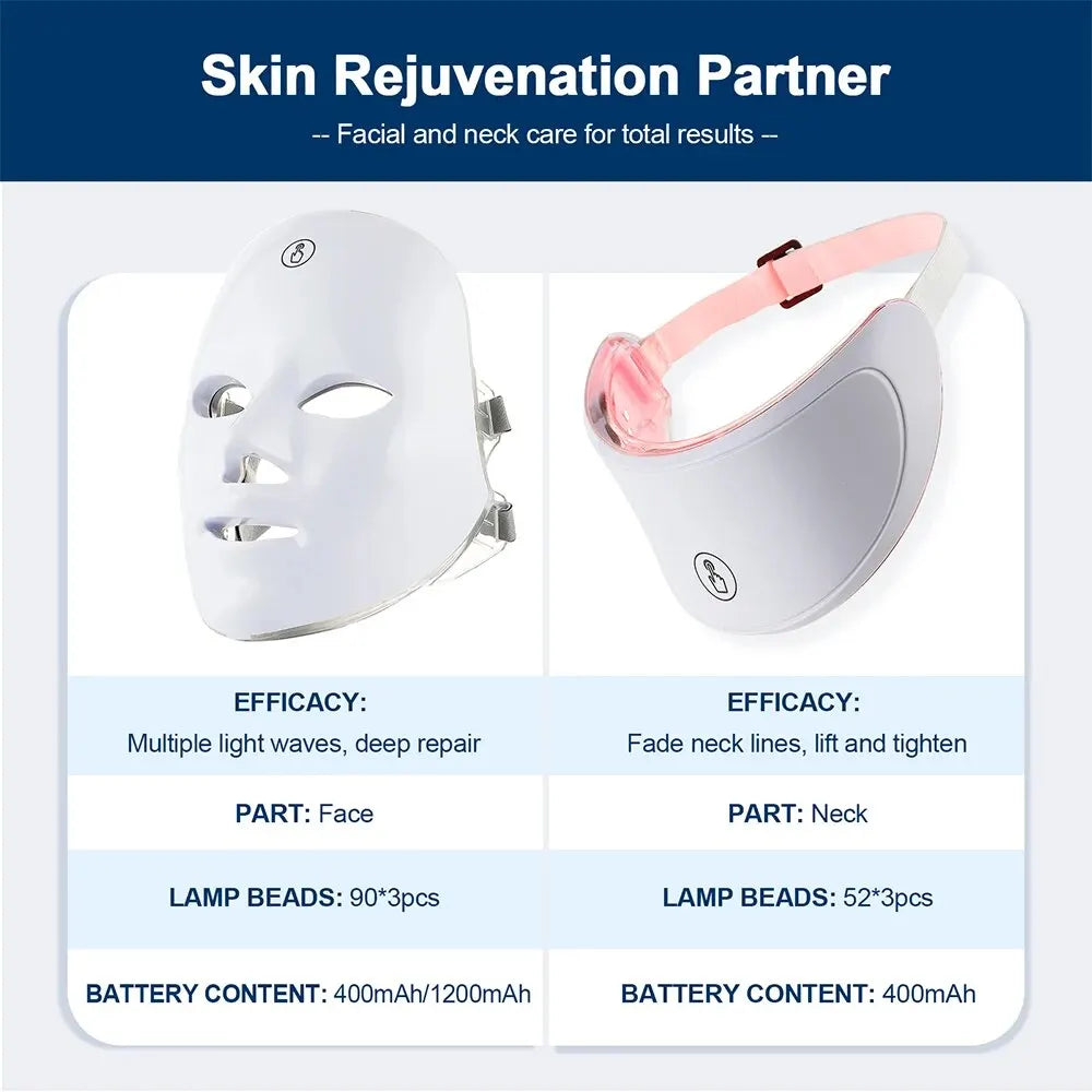 7 Colors Led Facial Lifting Anti-aging Therapy Mask