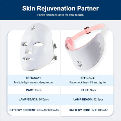 7 Colors Led Facial Lifting Anti-aging Therapy Mask
