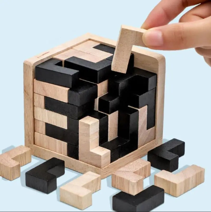 3D Educational Wooden Cube Puzzle