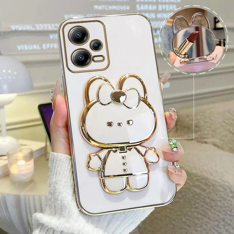 Make Up Mirror Plating Phone Holder Case