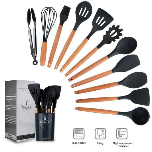 12pcs Silicone Kitchenware Non-Stick Spatula