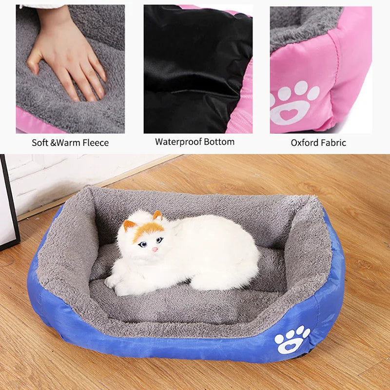 Waterproof Large Cat Dog Square Bed