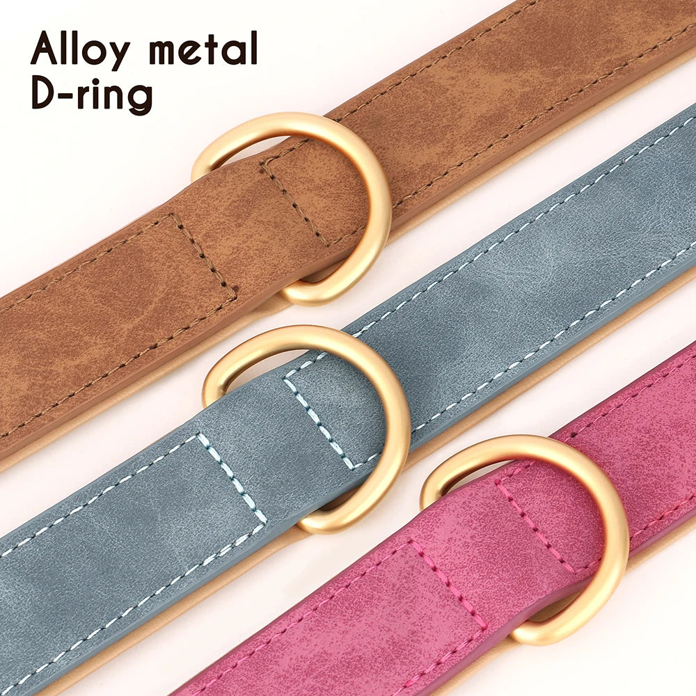 Durable Padded Leather Dog Collar