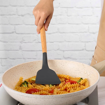 Kitchen Silicone Wood Handle Spatula