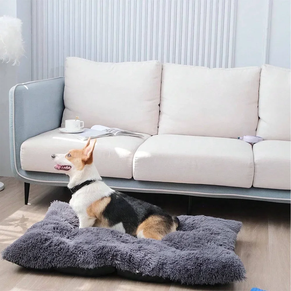 Large Plush Sleeping Dog Bed