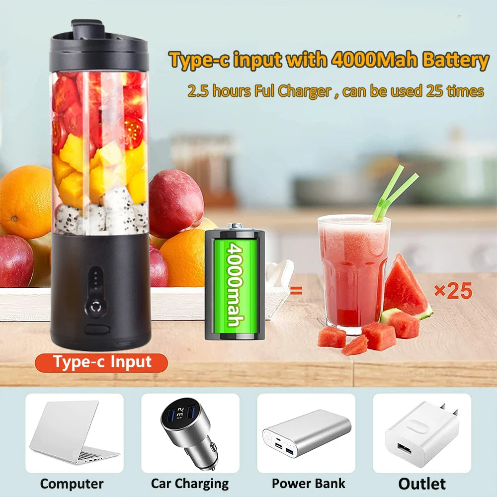 Portable Rechargeable Electric Fruit Juicer