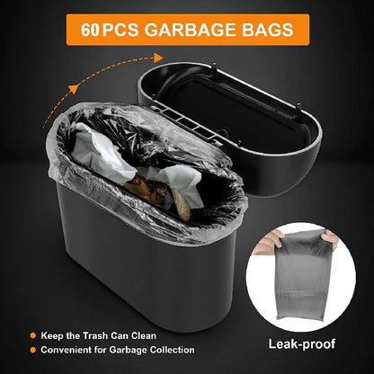 3 Pcs Car Trash Can with Lid and Garbage Bags