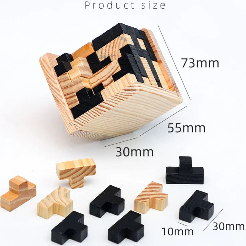 3D Educational Wooden Cube Puzzle