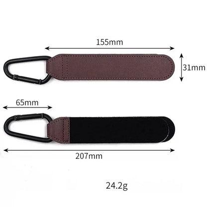 2Pcs Leather Baby Stroller Hooks