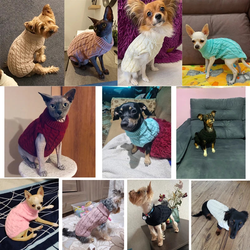 Winter Warm Sweaters for Small Medium Dogs