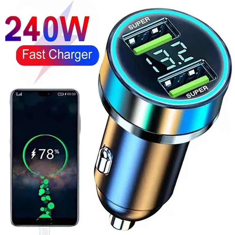 Dual USB Ports Super Fast Car Charging Adapter