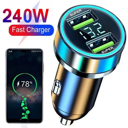 Dual USB Ports Super Fast Car Charging Adapter