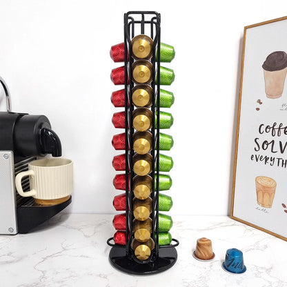 Rotatable 40 Capsules Coffee Holder