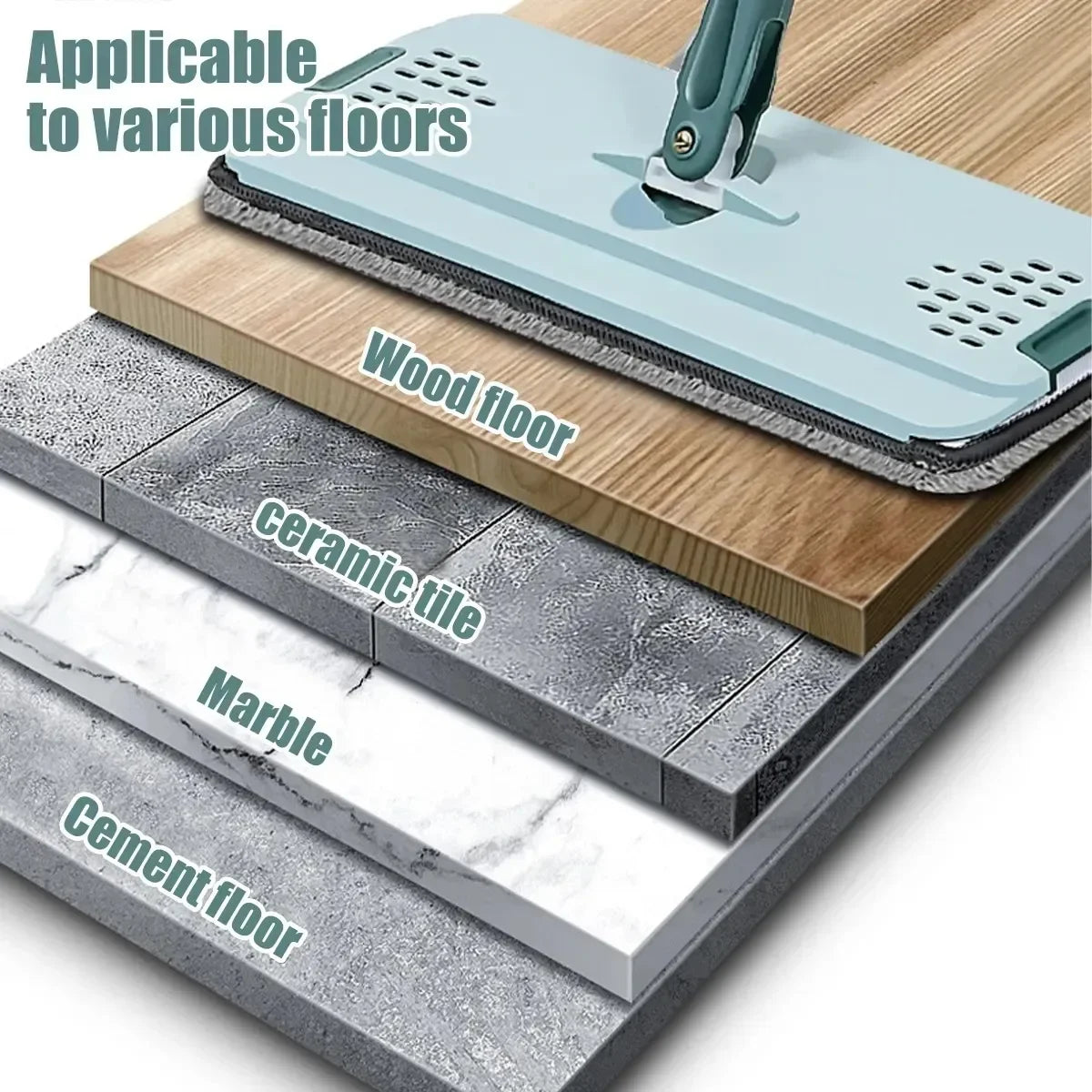 Flat Squeeze Mop with Bucket and Mop Pads