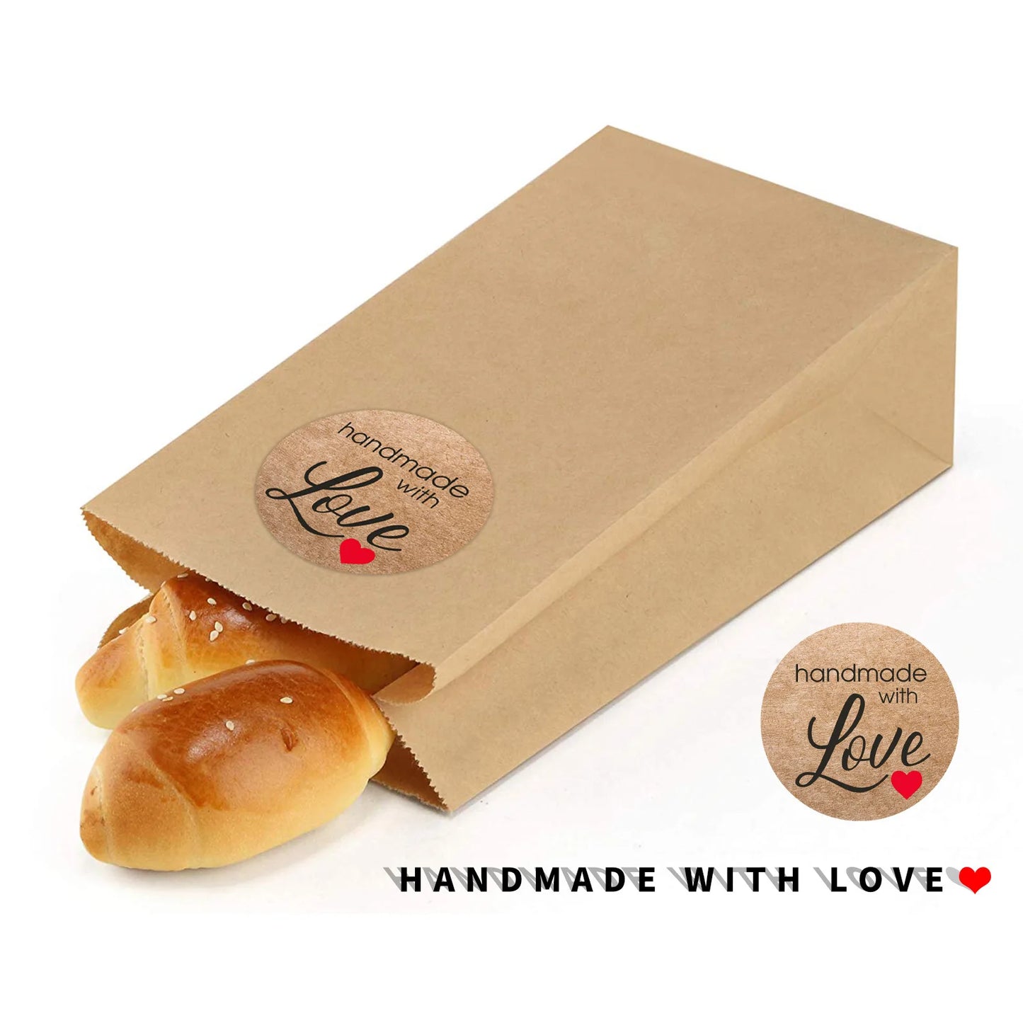 Vintage Kraft Paper Love Stickers for Package