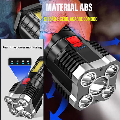 5 LED High Power Rechargeable Camping Flashlight