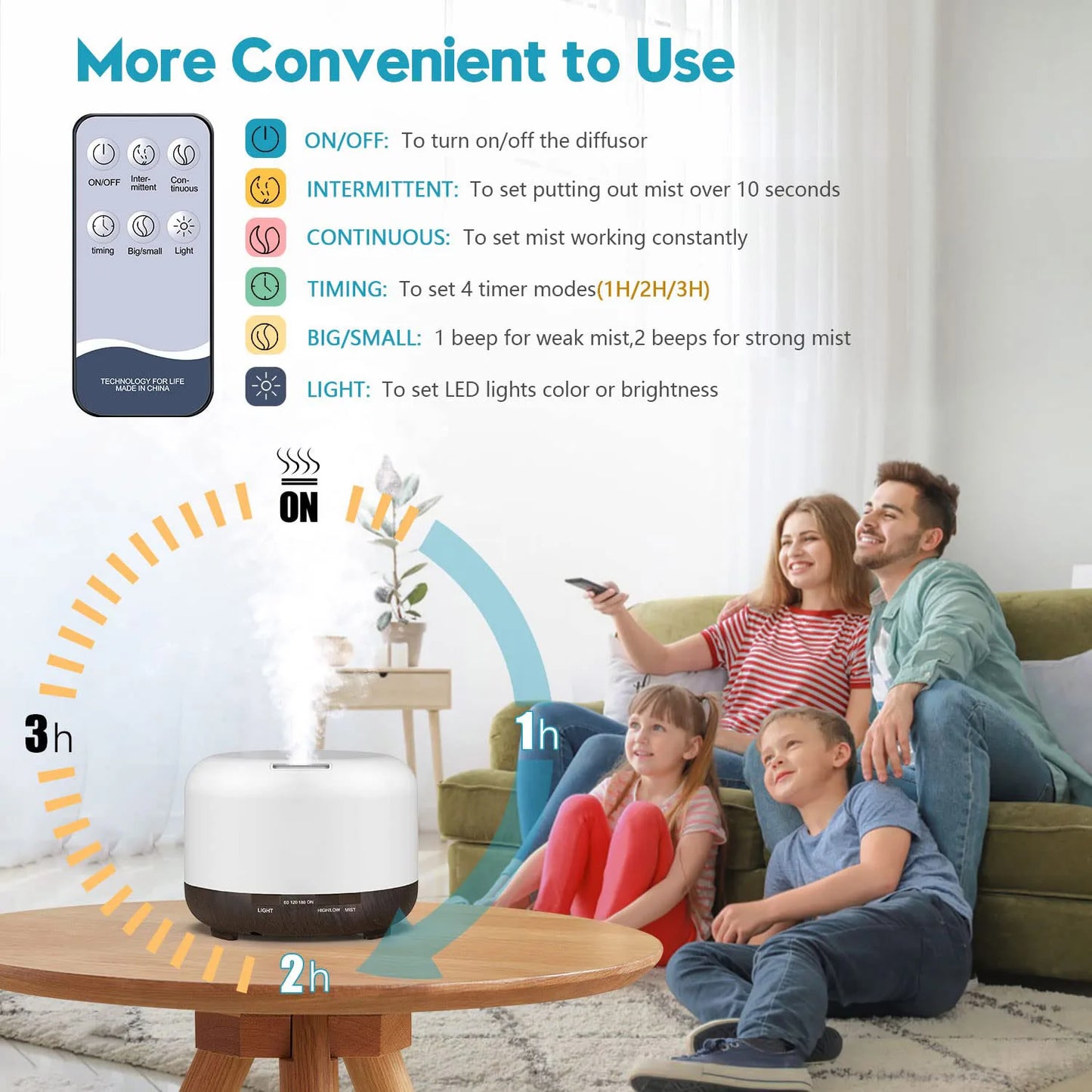 500ML Aroma Humidifier with Remote Control