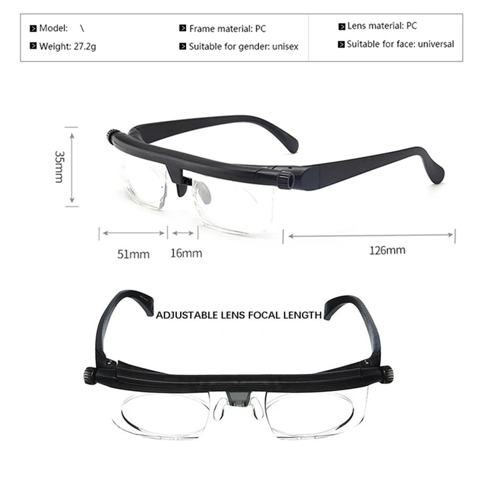 Double Vision Adjustable Degree Reading Glasses