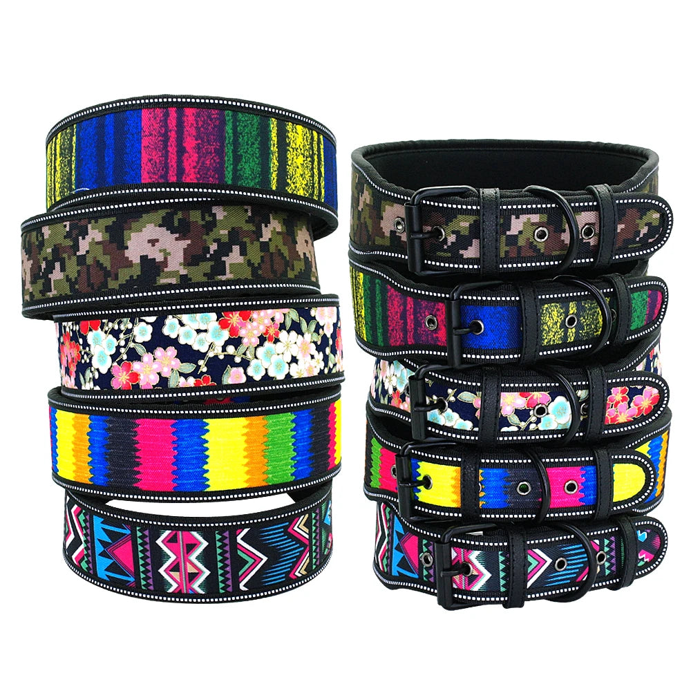 Reflective Adjustable Wide Dog Collar