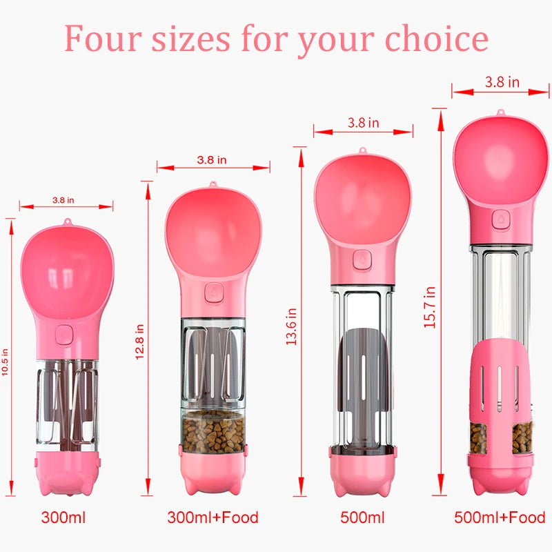 Portable Dog Water Bottle with Feeder