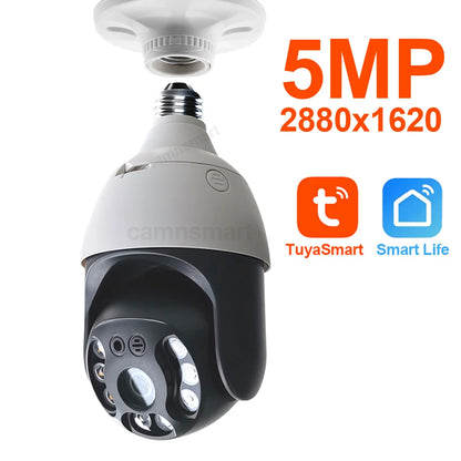 5/6MP Tuya Wifi LED Motion Bulb Camera