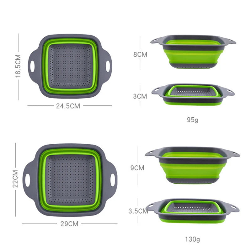 Silicone Square Collapsible Vegetable Strainers