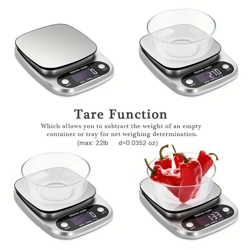 Stainless Steel LCD Display Food Kitchen Scale