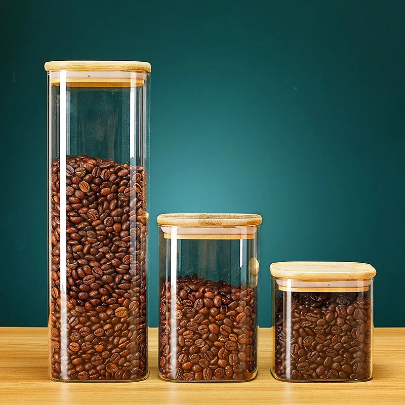 Kitchen Square Glass Storage Jars
