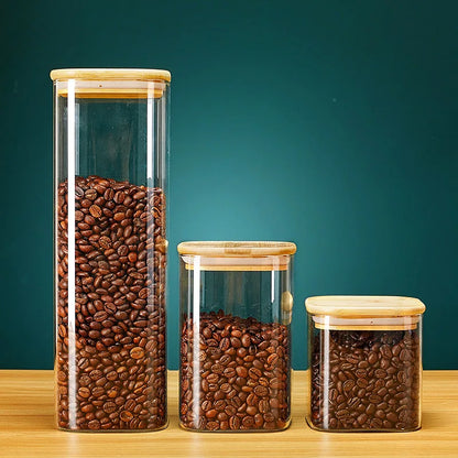 Kitchen Square Glass Storage Jars