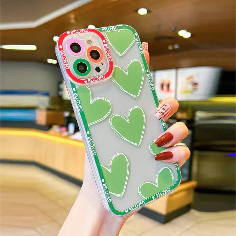 Love Heart Soft Clear Phone Case For iPhone