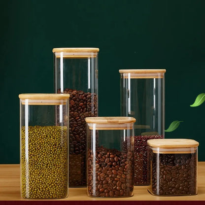 Kitchen Square Glass Storage Jars
