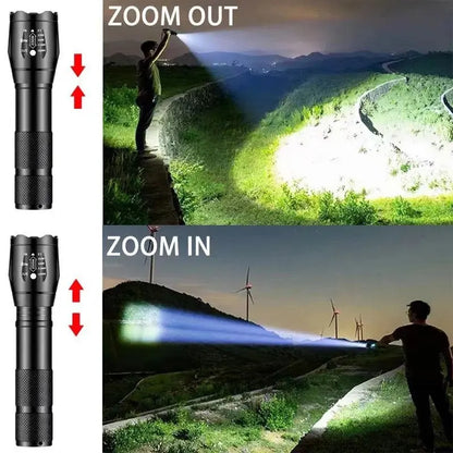 Portable Rechargeable Zoom LED Flashlight