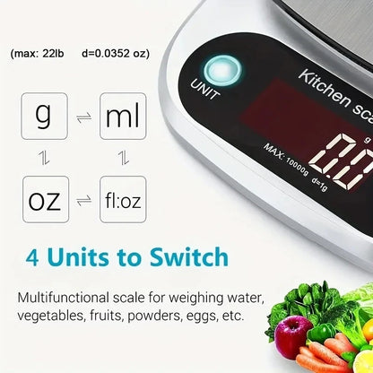 Stainless Steel LCD Display Food Kitchen Scale