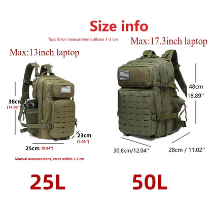 25L Waterproof Backpack with 2 Bottle Holders