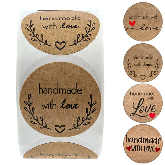 Vintage Kraft Paper Love Stickers for Package