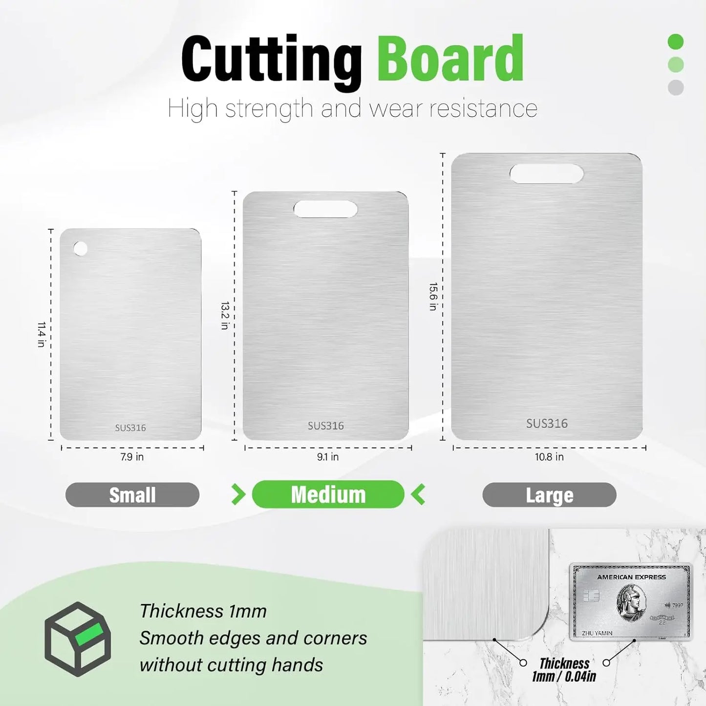 Stainless Steel Kitchen Chopping Board
