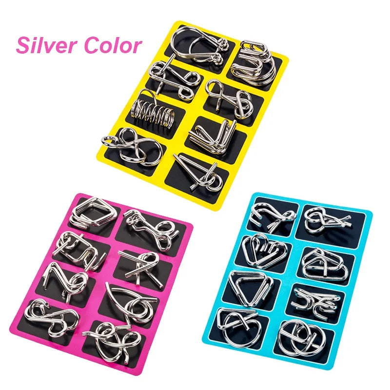 8Pcs/Set Metal Montessori Wire Puzzle