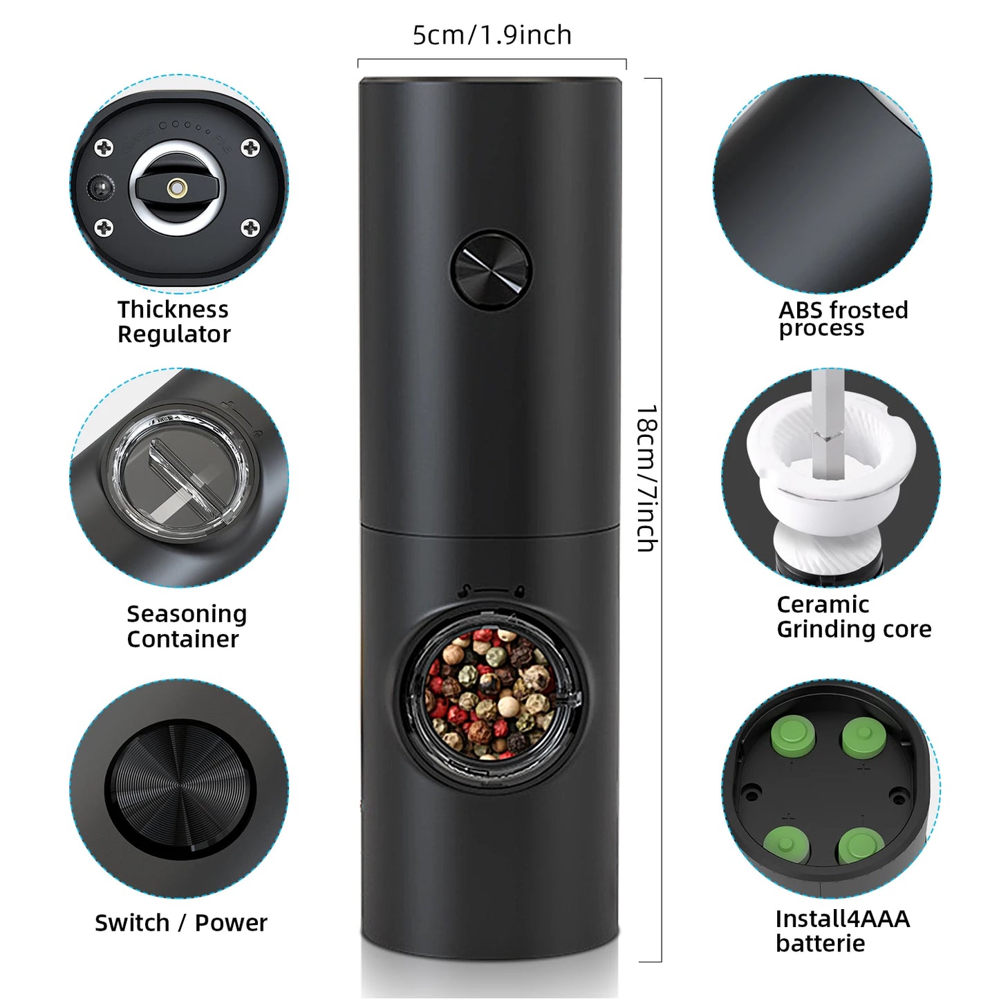 Electric Automatic Salt and Pepper Grinder